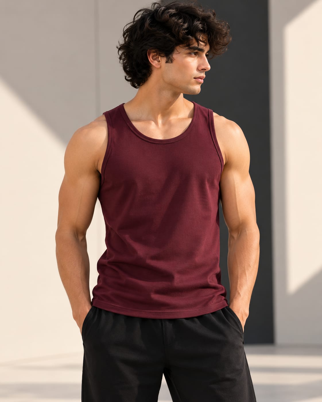 DUCABO Classic Tank Top – Dark Maroon