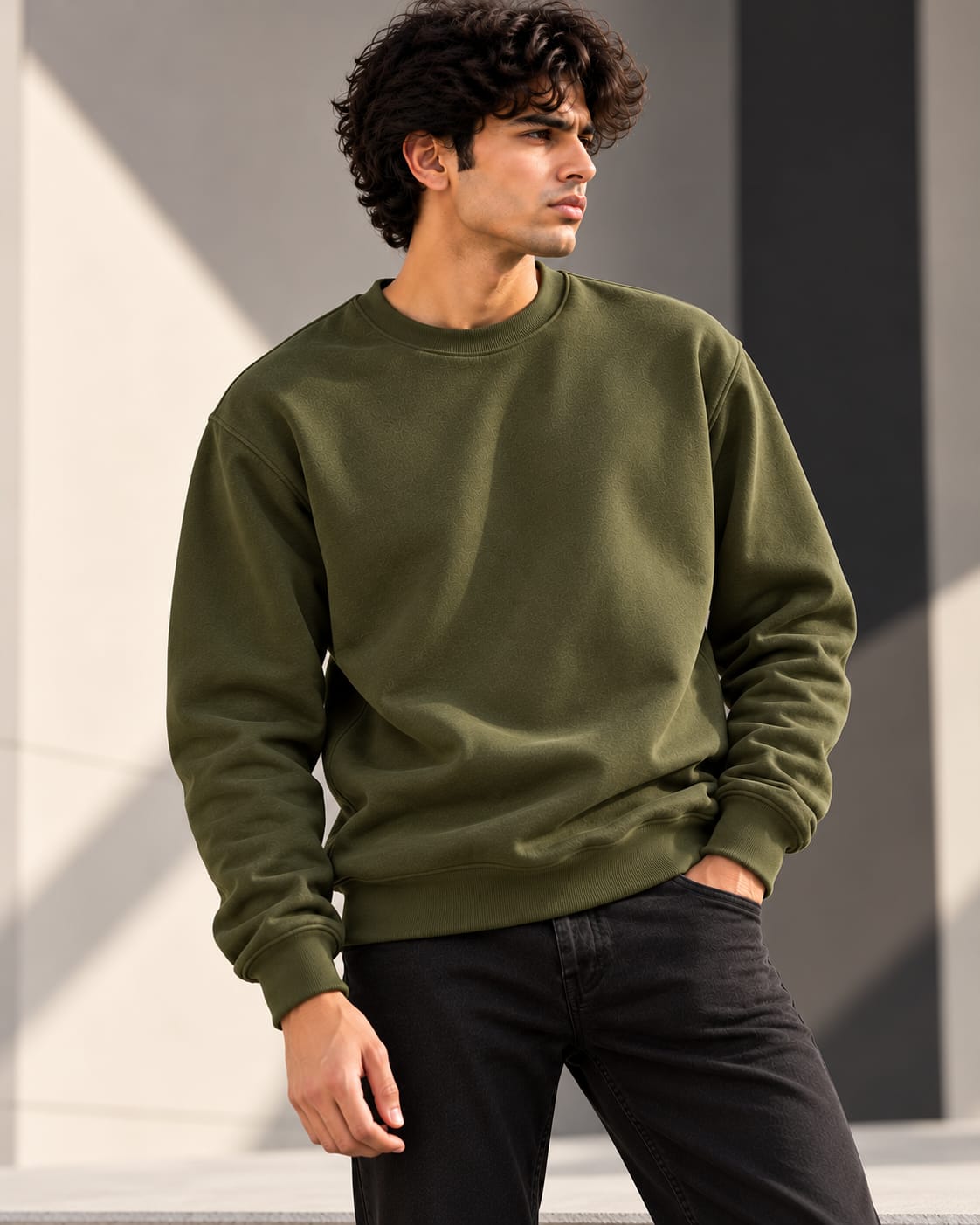 DUCABO Classic Crewneck Sweatshirt – Olive Green