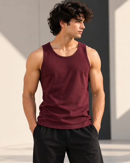 DUCABO Classic Tank Top – Dark Maroon
