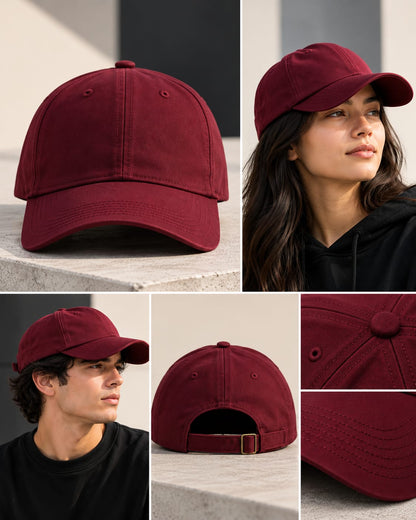 DUCABO Classic Unisex Baseball Cap – Burgundy