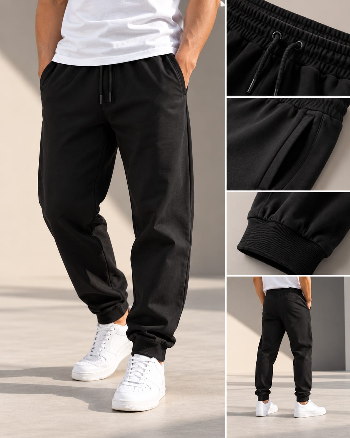 DUCABO Men's Essential Joggers – Black