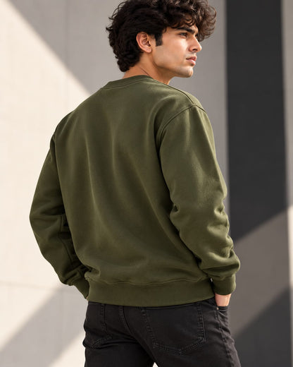 DUCABO Classic Crewneck Sweatshirt – Olive Green