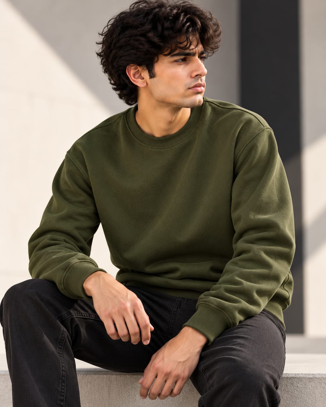 DUCABO Classic Crewneck Sweatshirt – Olive Green