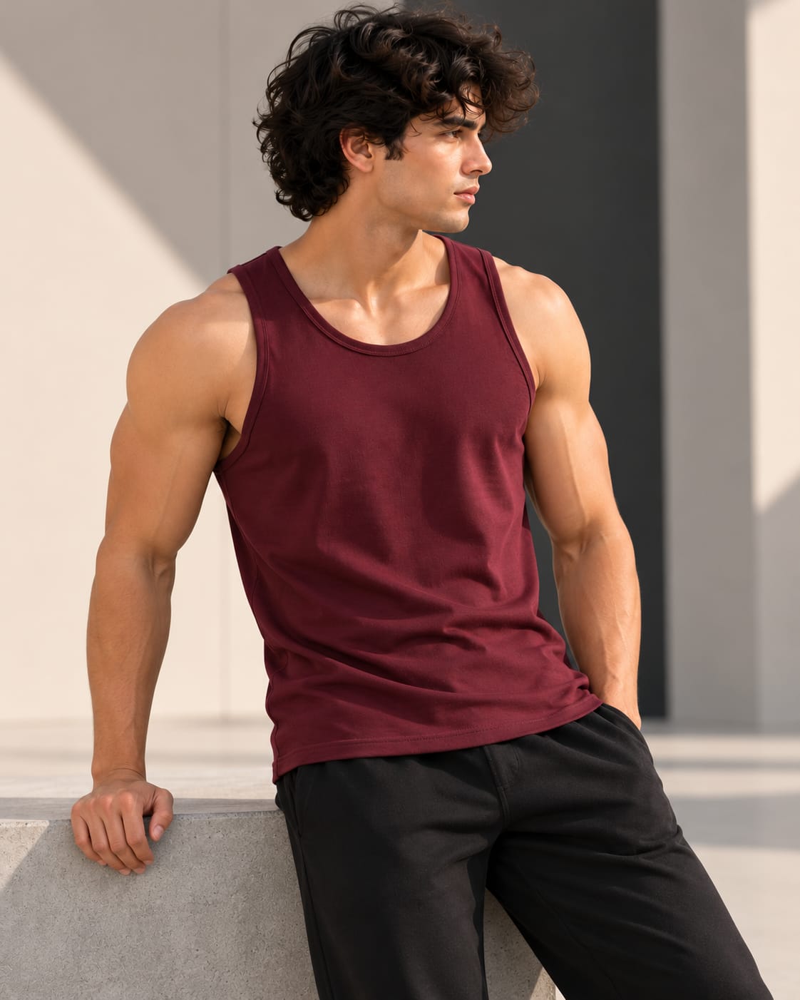 DUCABO Classic Tank Top – Dark Maroon